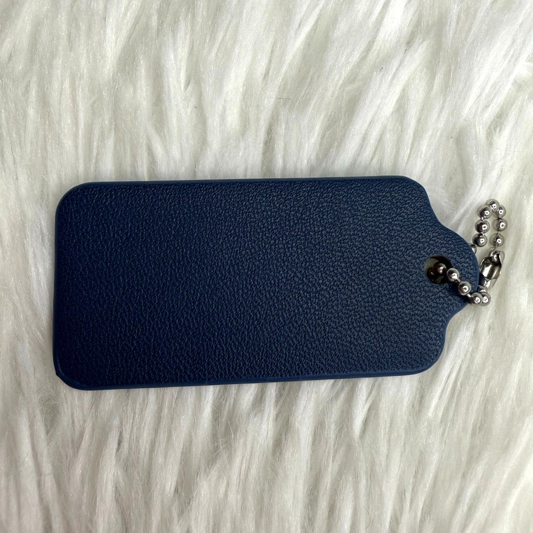 2" COACH Blue Fob Bag Charm Hang tag Hangtag