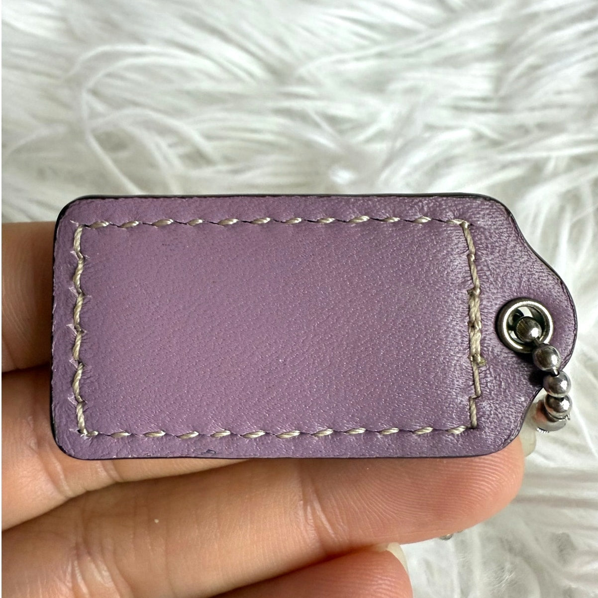 1.5" COACH Lilac Purple Fob Bag Charm Hang tag Hangtag