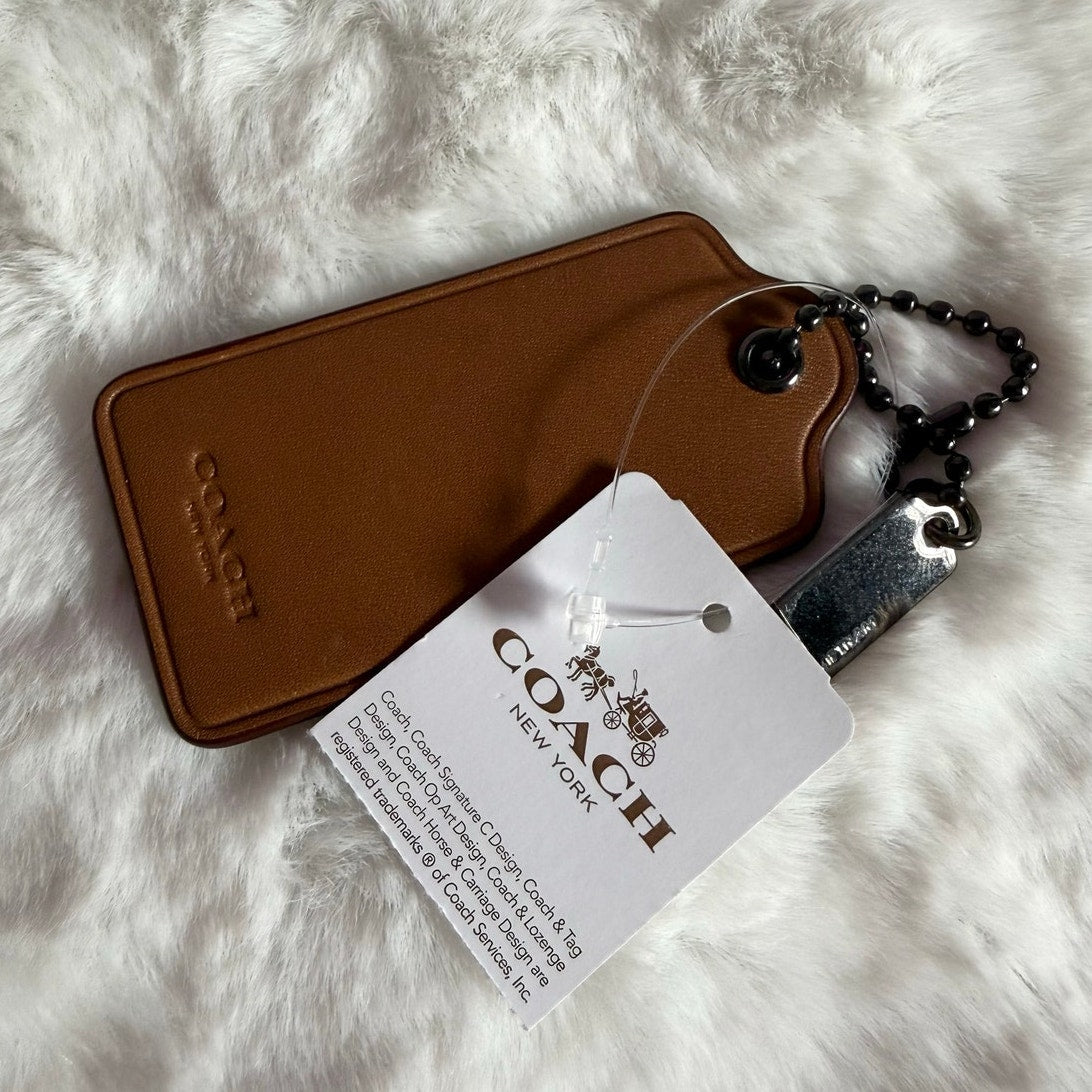 3" NWT COACH Wolly Mammoth Hangtag in Glove-tanned Leather Hang Tag Key Fob