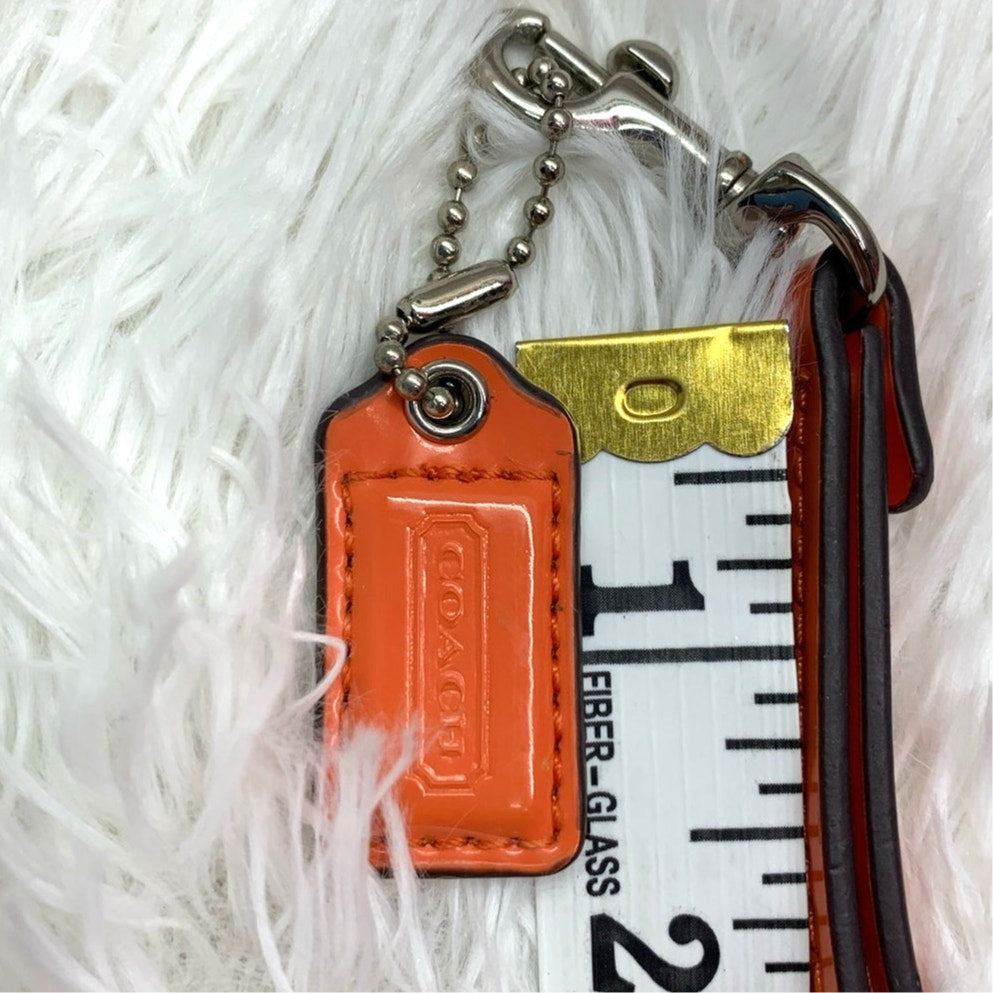 COACH Orange Patent Leather Replacement Hangtag Hang tag and Wristlet Strap