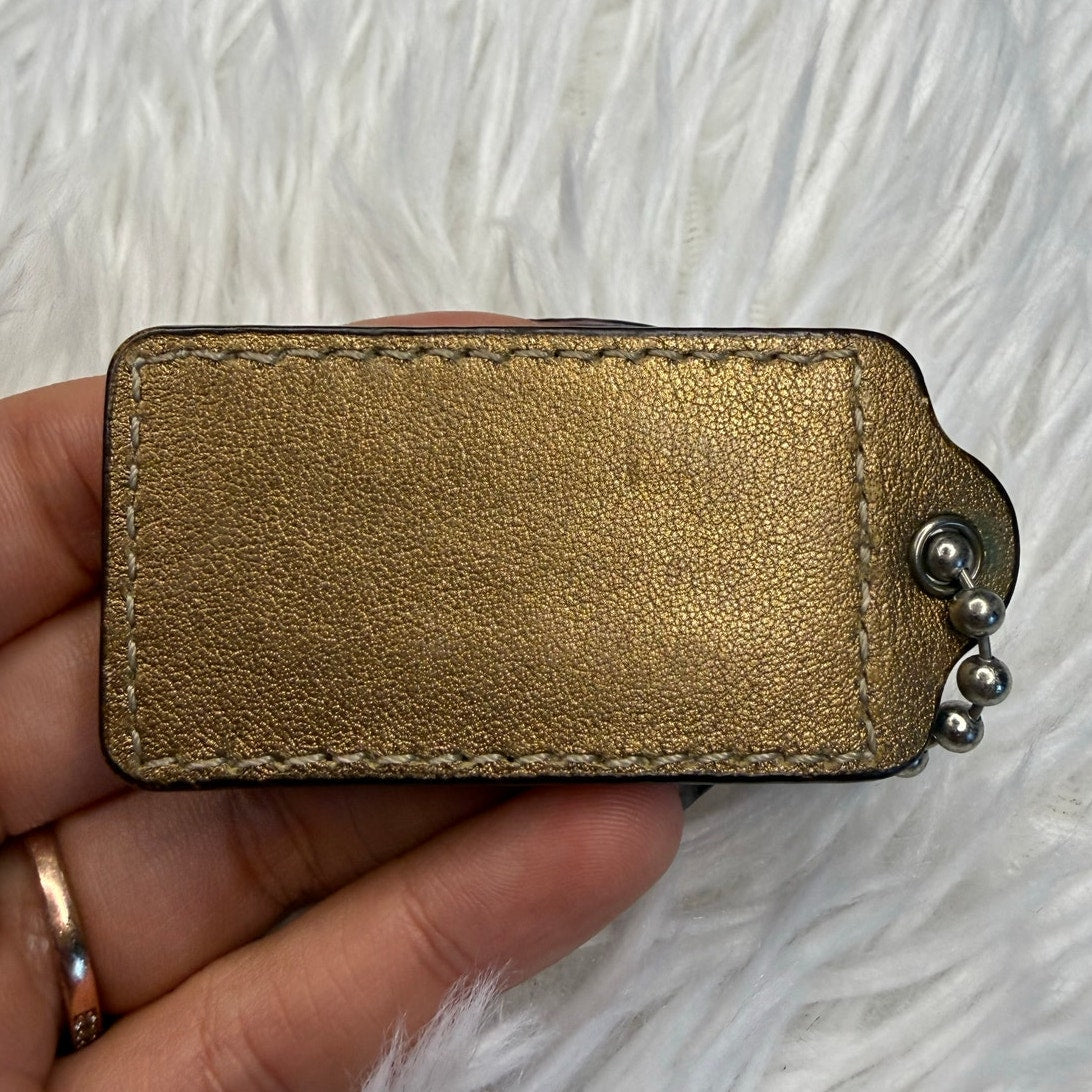 2" COACH Bronze Fob Bag Charm Hang tag Hangtag