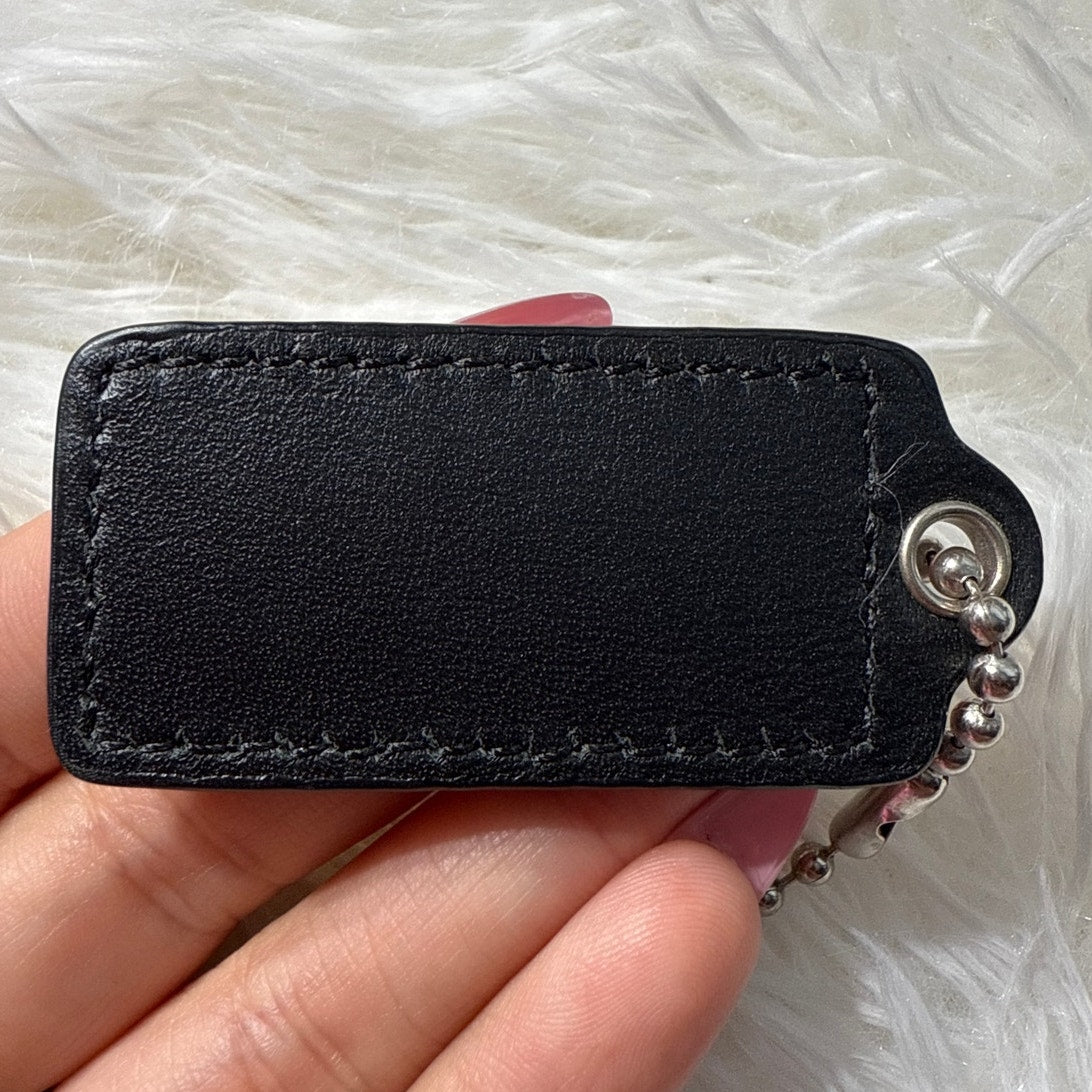 1.5" COACH Black Fob Bag Charm Hang tag Hangtag