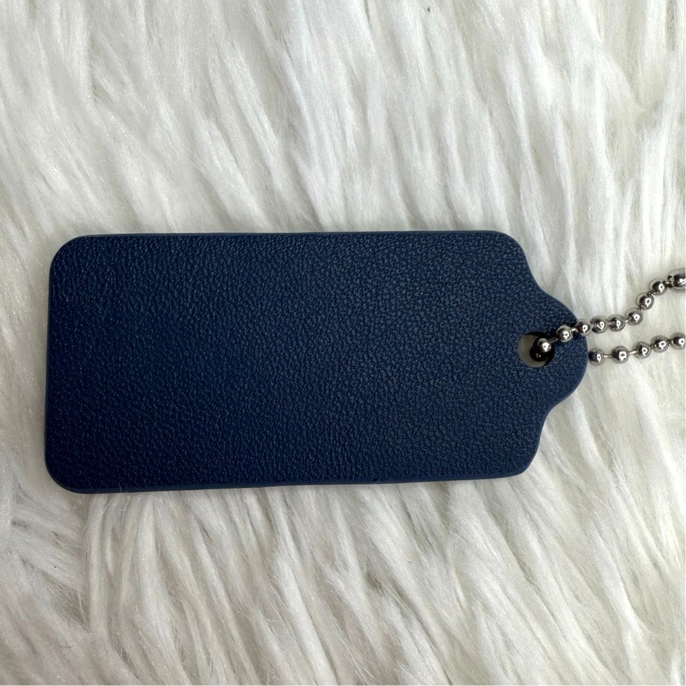 2" COACH Blue Fob Bag Charm Hang tag Hangtag