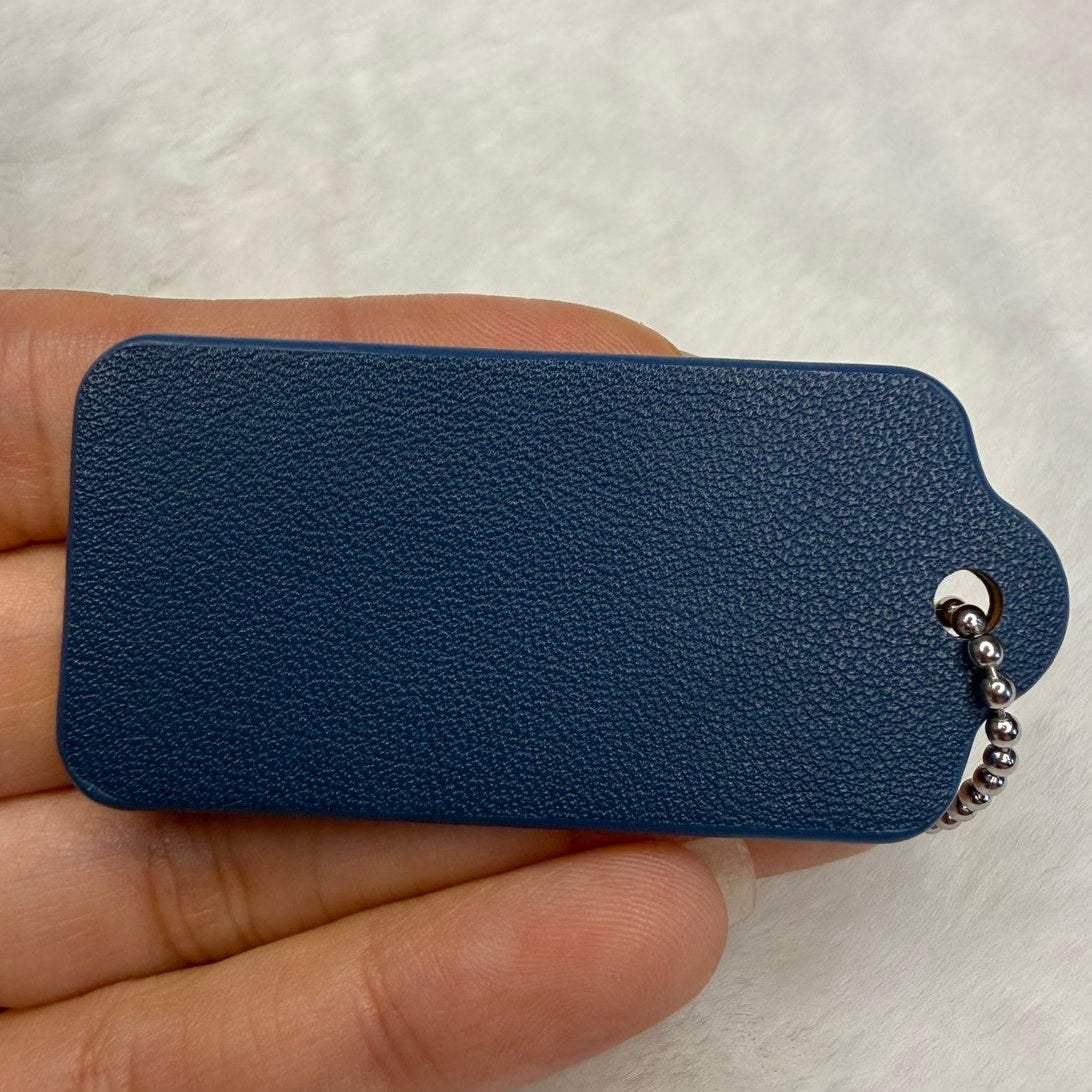2" COACH Blue Fob Bag Charm Hang tag Hangtag