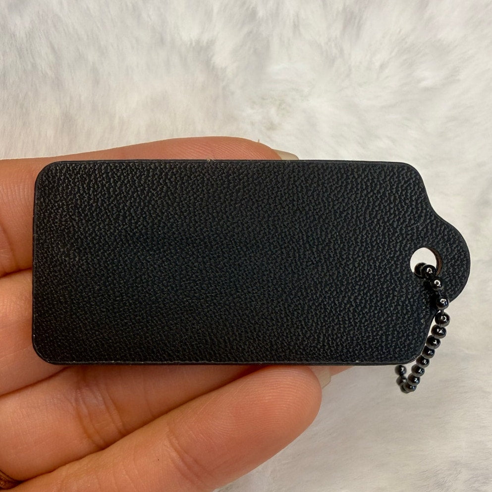 2" COACH Black Fob Bag Charm Hang tag Hangtag