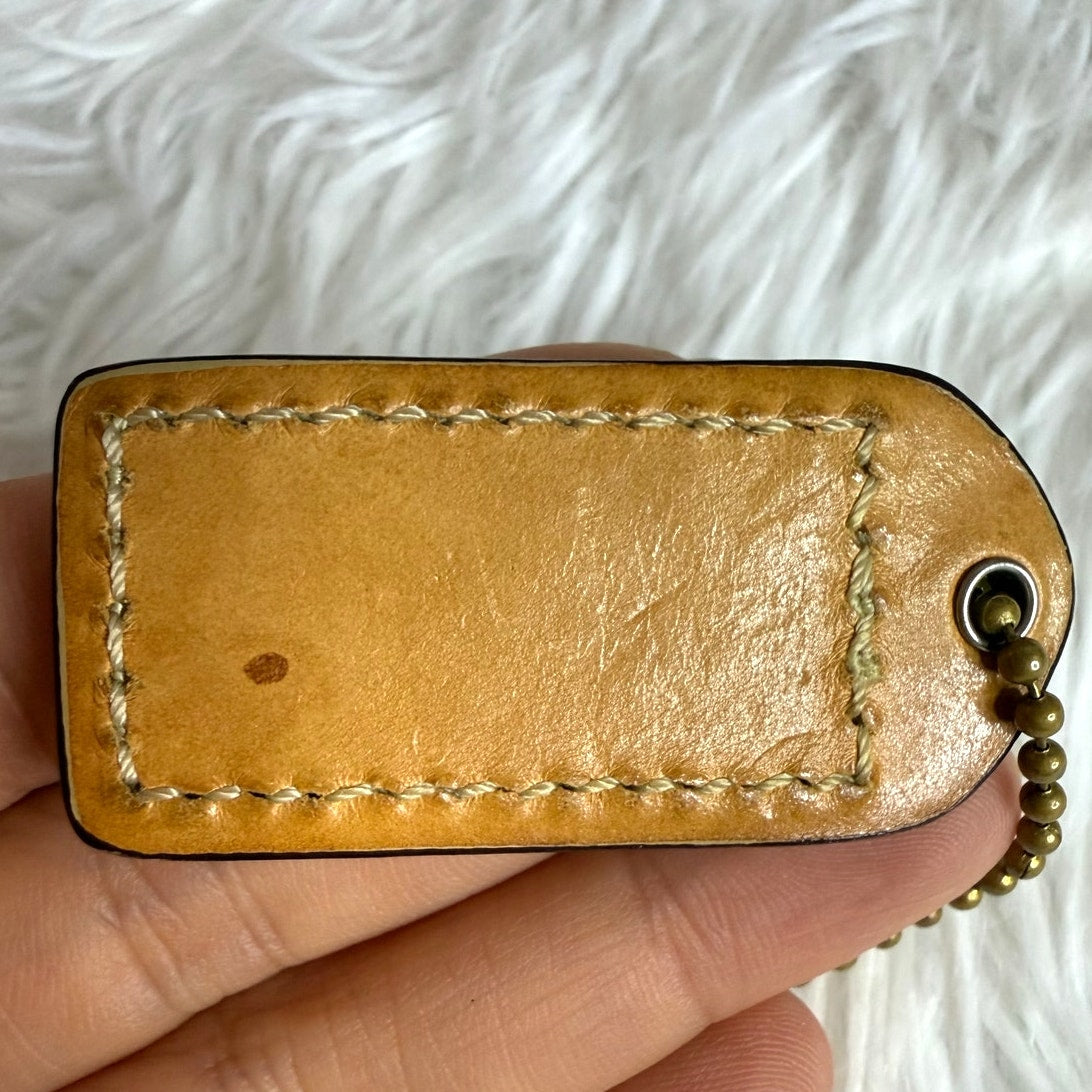 1.5" y2k COACH Vintage Fob Bag Charm Hang tag Hangtag