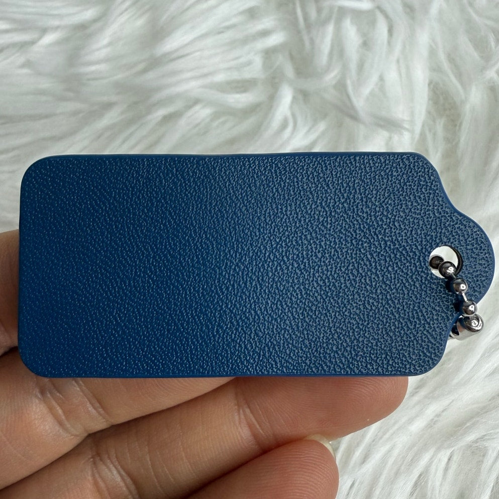 2" COACH Blue Fob Bag Charm Hang tag Hangtag