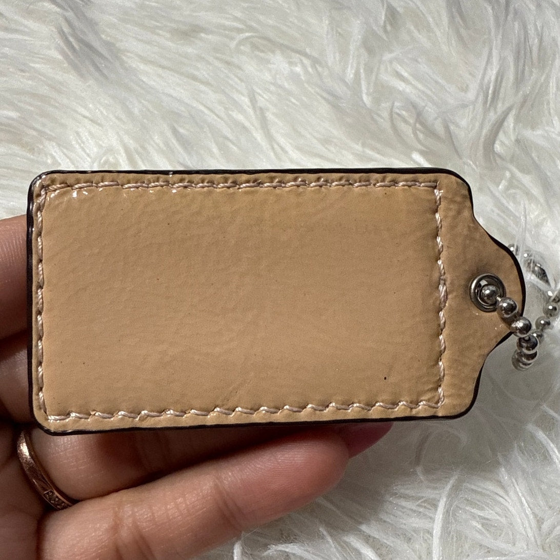 2.5" COACH Patent Leather Fob Bag Charm Hang tag Hangtag