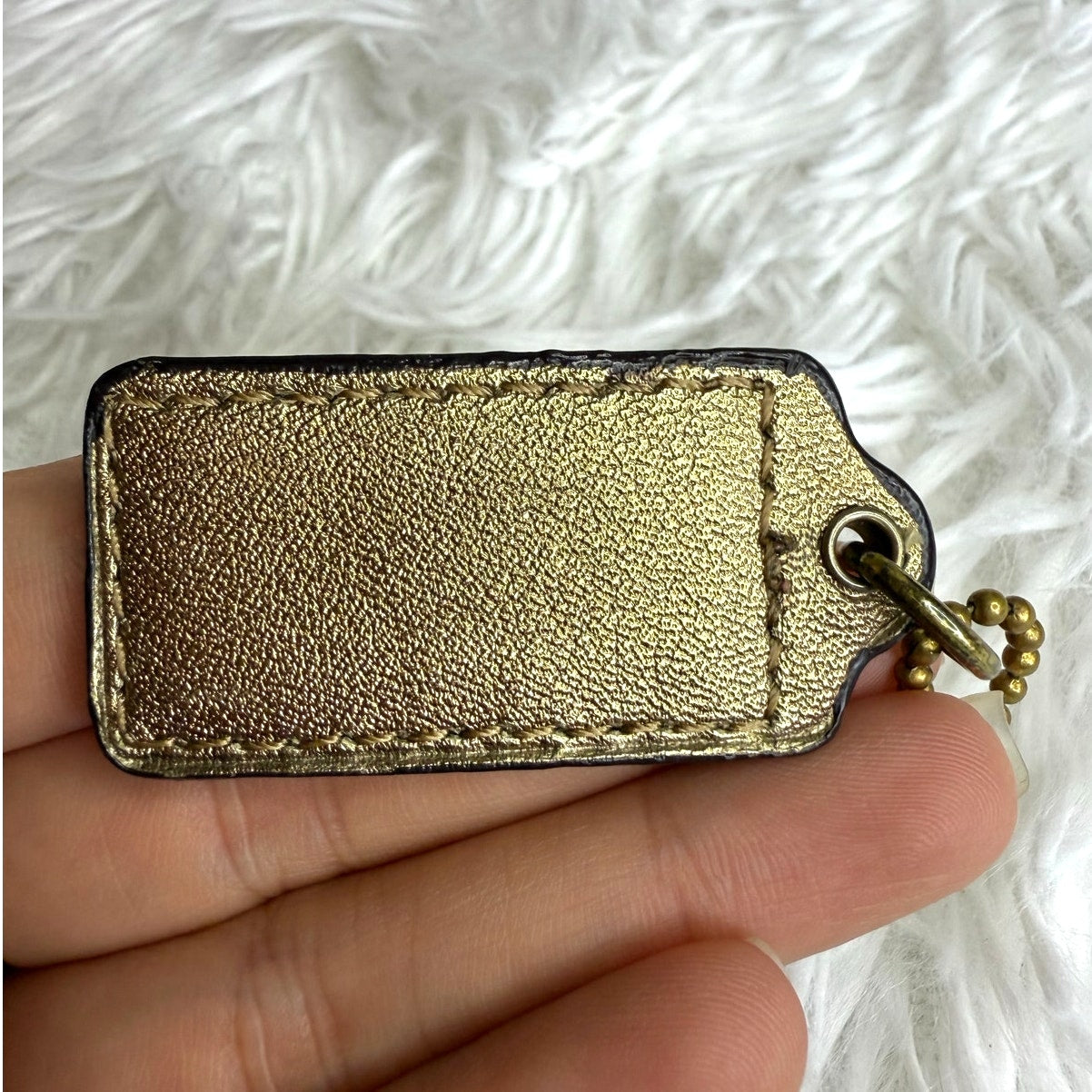 1.5" COACH Gold Fob Bag Charm Hang tag Hangtag