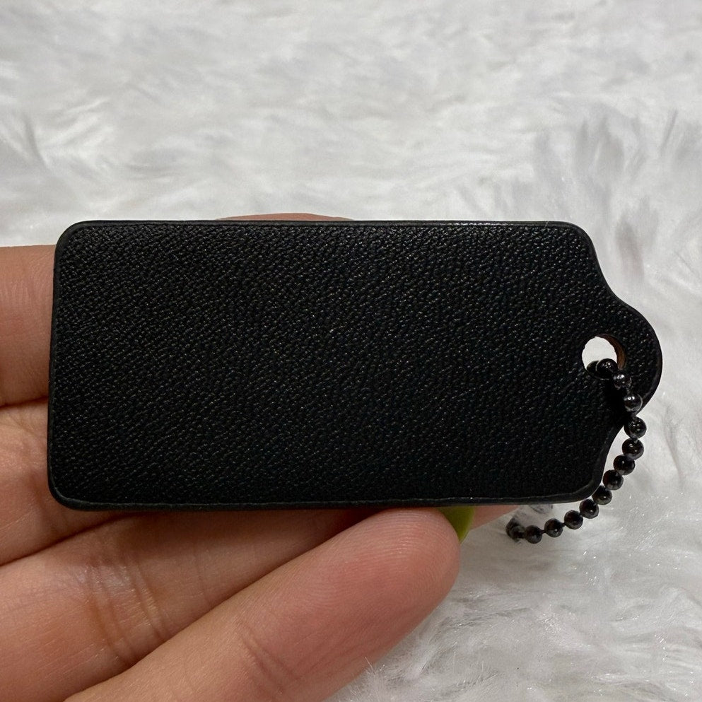 2" COACH Black Fob Bag Charm Hang tag Hangtag