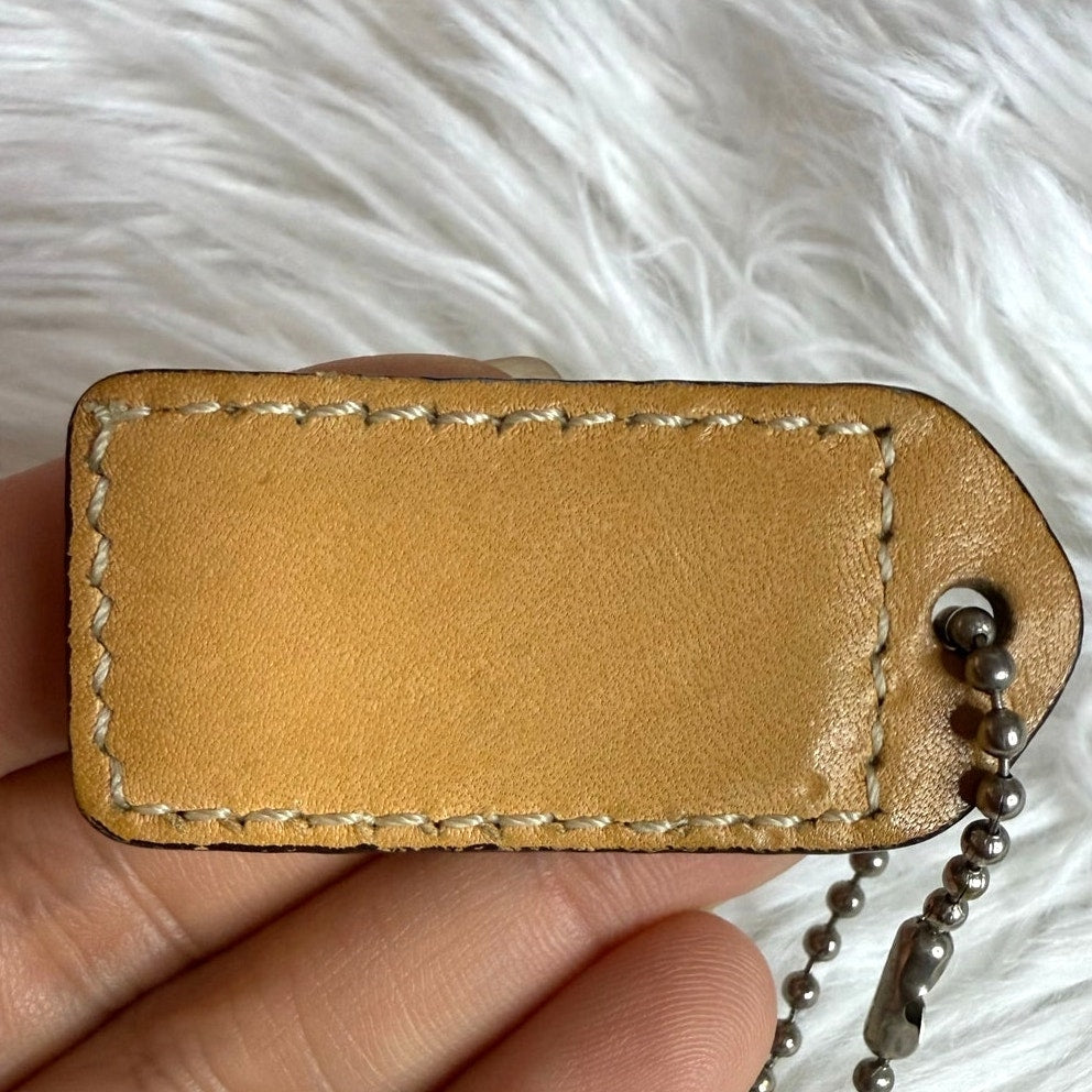 1.5" y2k COACH Vintage Fob Bag Charm Hang tag Hangtag