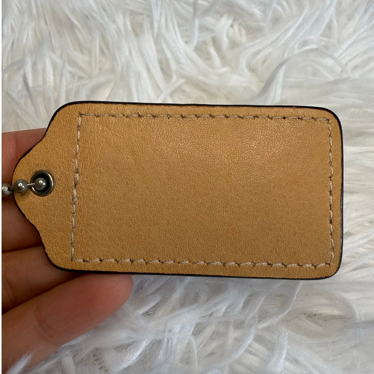 2.5" COACH Tan Fob Bag Charm Hang tag Hangtag