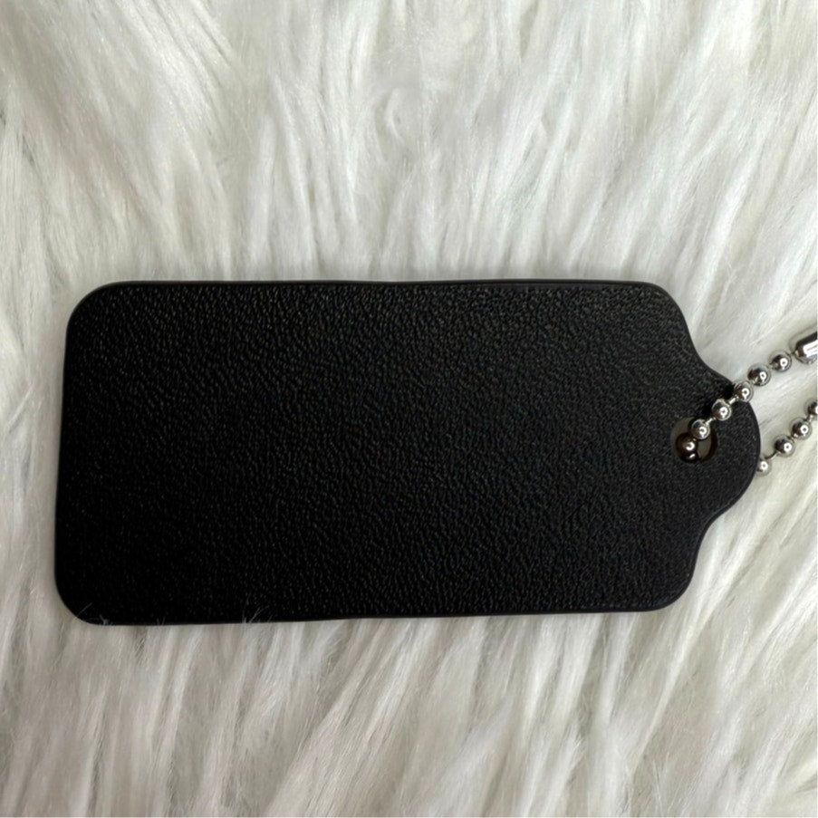 2" COACH Black Fob Bag Charm Hang tag Hangtag