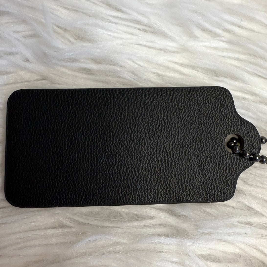 2" COACH Black Fob Bag Charm Hang tag Hangtag
