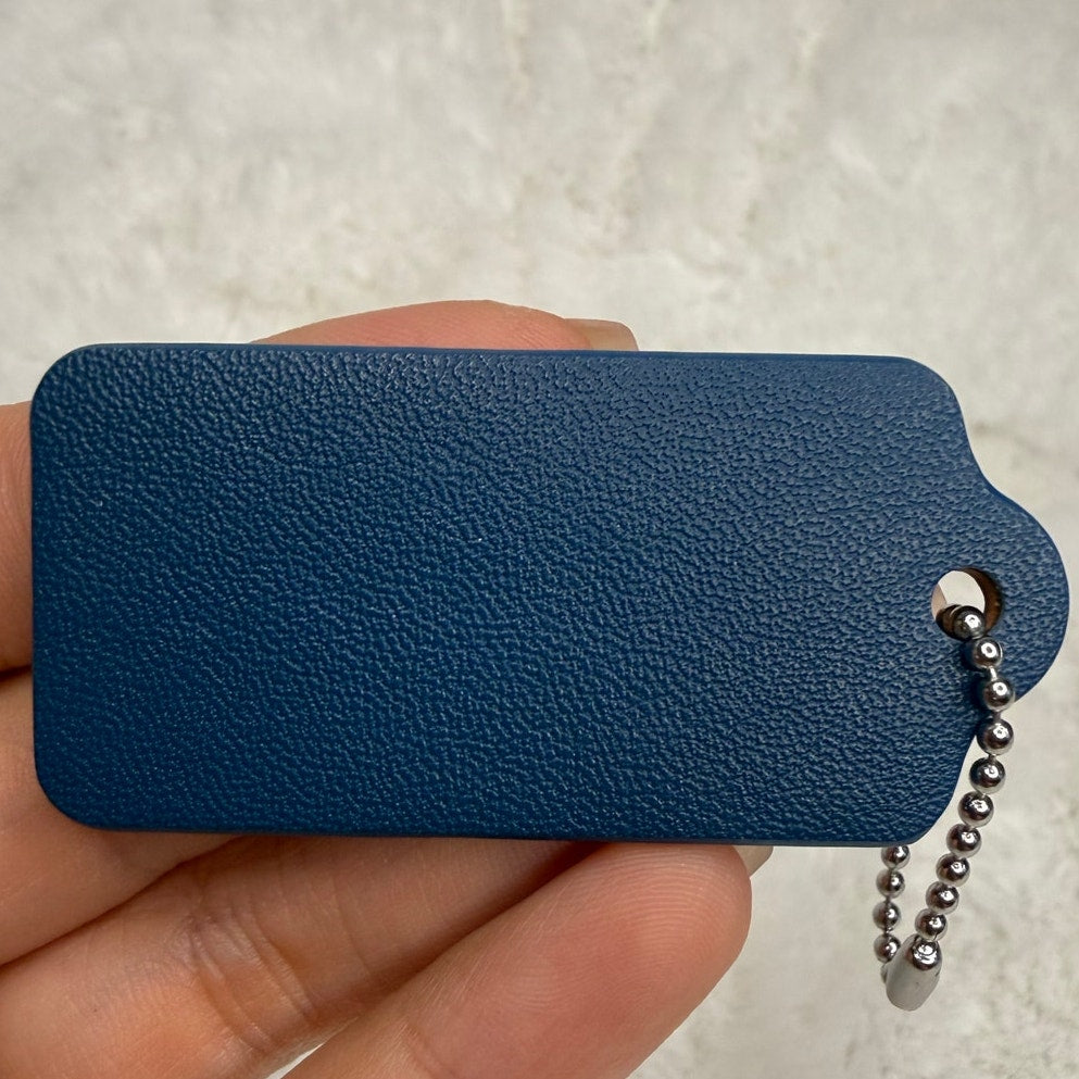 2" COACH Blue Fob Bag Charm Hang tag Hangtag
