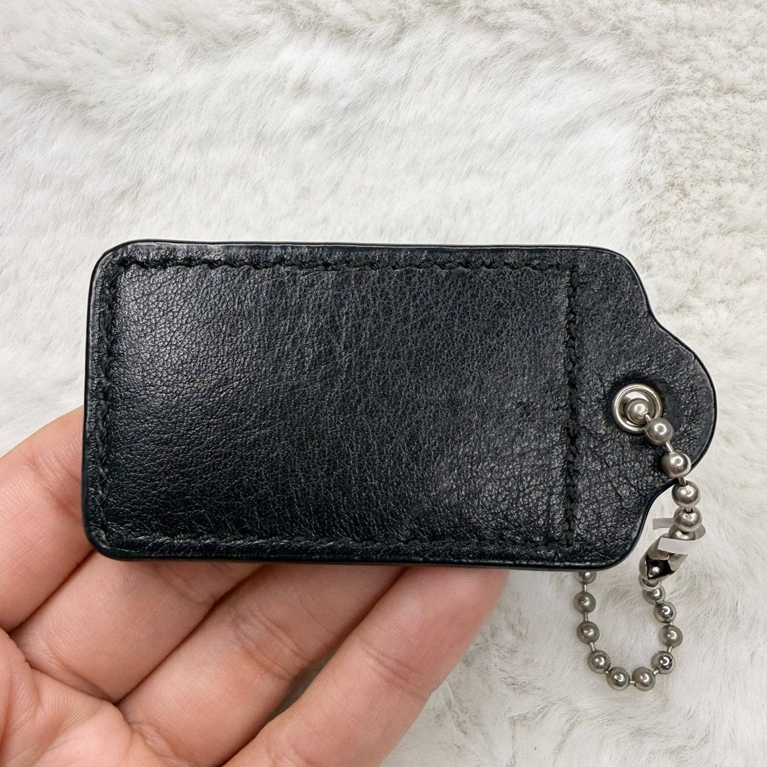 2.5" COACH Black Fob Bag Charm Hang tag Hangtag