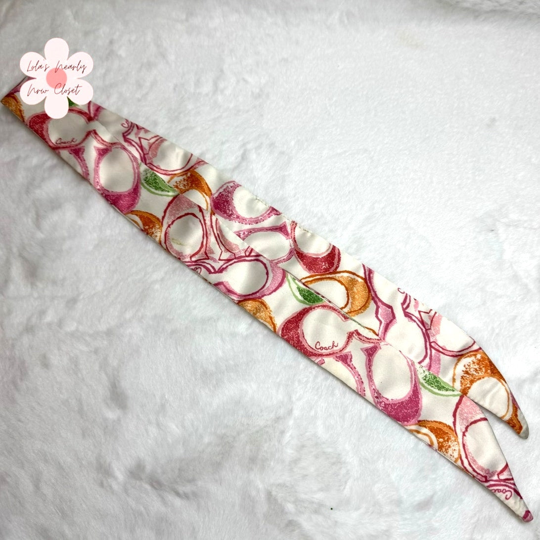 COACH Scribble Signature Print Skinny Scarf