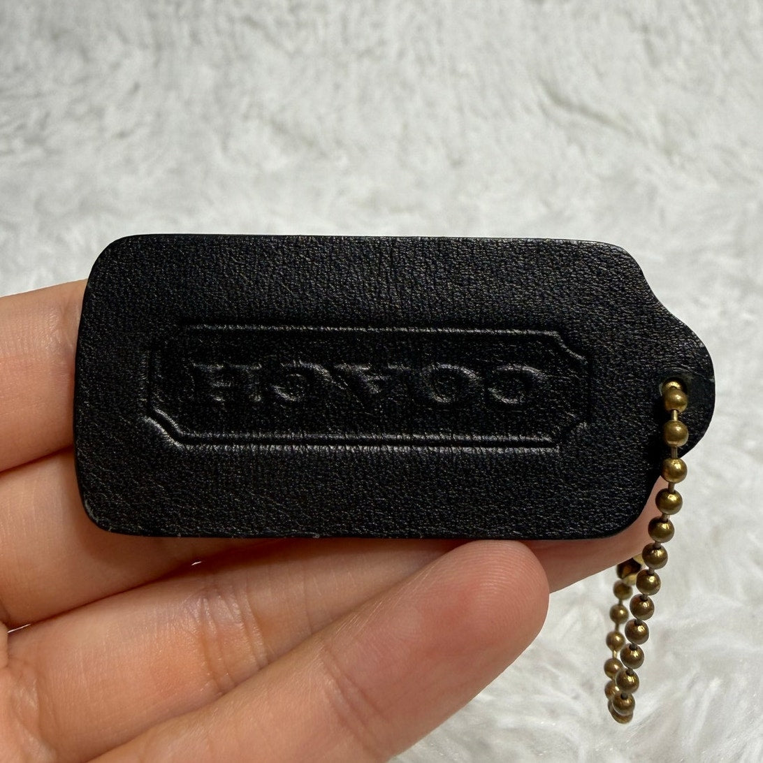 2" Vintage COACH Black Fob Bag Charm Hang tag Hangtag