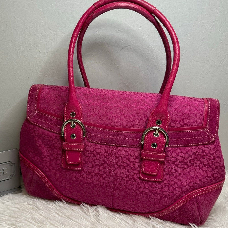 y2k COACH Vintage 2004 Pink Hampton SOHO Flap Satchel