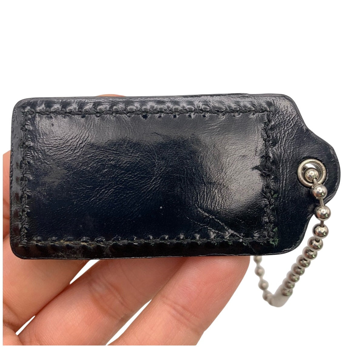 2" COACH Black Fob Bag Charm Hang tag Hangtag