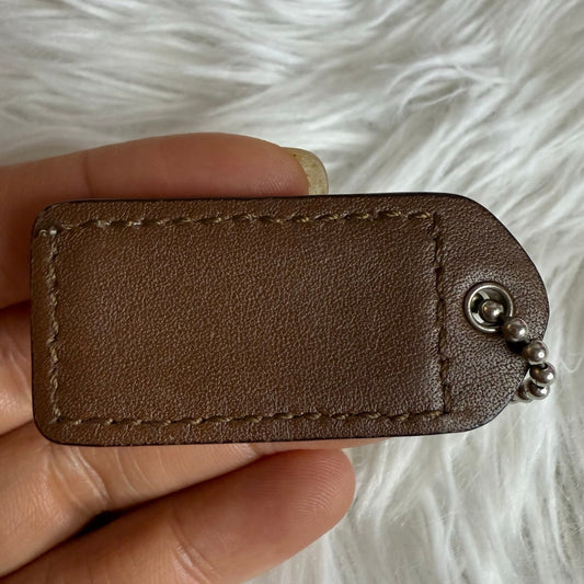 1.5" y2k COACH Brown Fob Bag Charm Hang tag Hangtag