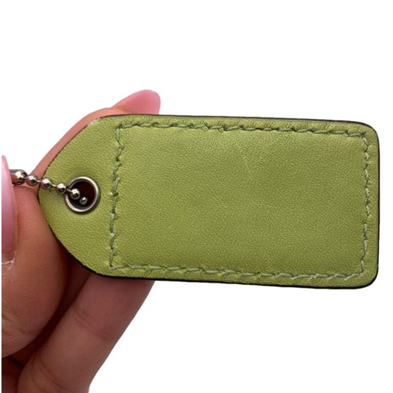 2" y2k COACH Vintage Lime White Fob Bag Charm Hang tag Hangtag