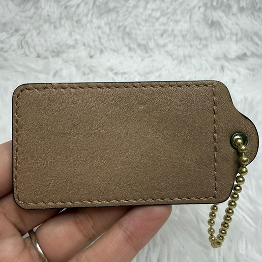 3" COACH Brown Metallic Fob Bag Charm Hang tag Hangtag