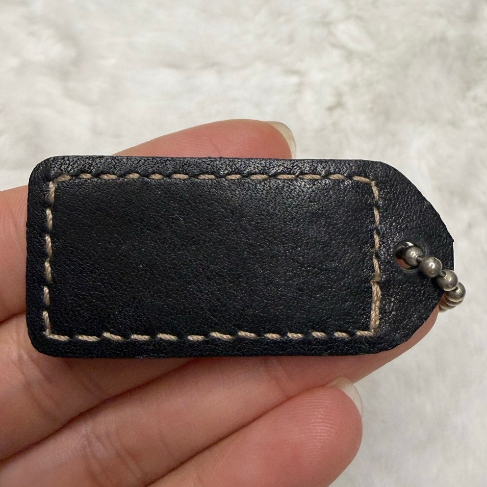 1.5" y2k COACH Vintage Black Fob Bag Charm Hang tag Hangtag