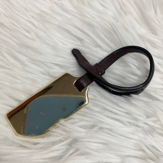 1.5" COACH Brown Gold Fob Bag Charm Hang tag Hangtag