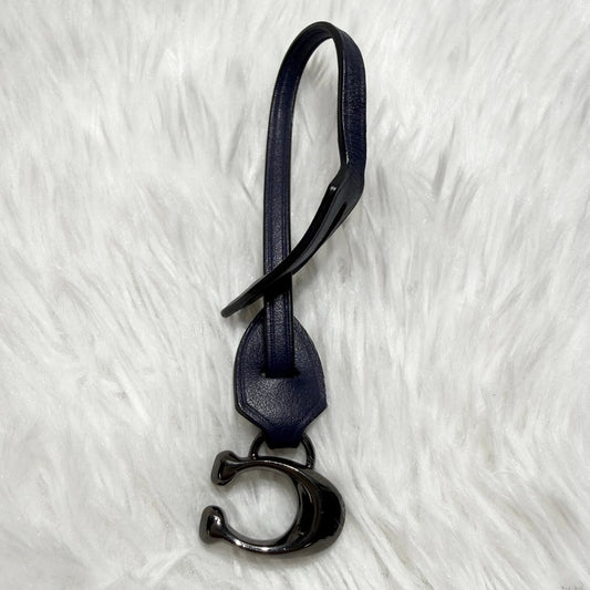COACH Navy Gunmetal Fob Bag Charm