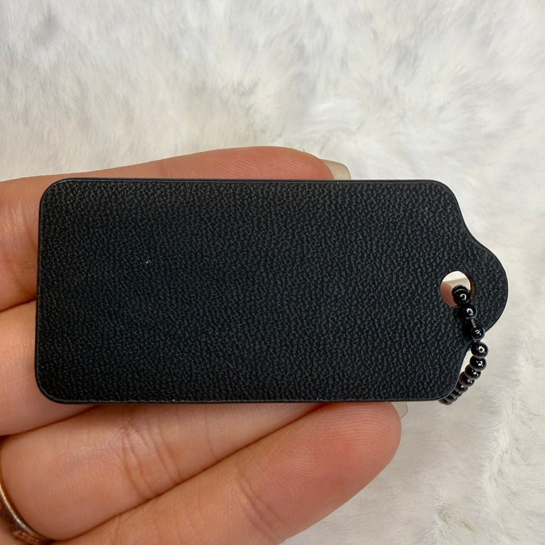 2" COACH Black Fob Bag Charm Hang tag Hangtag