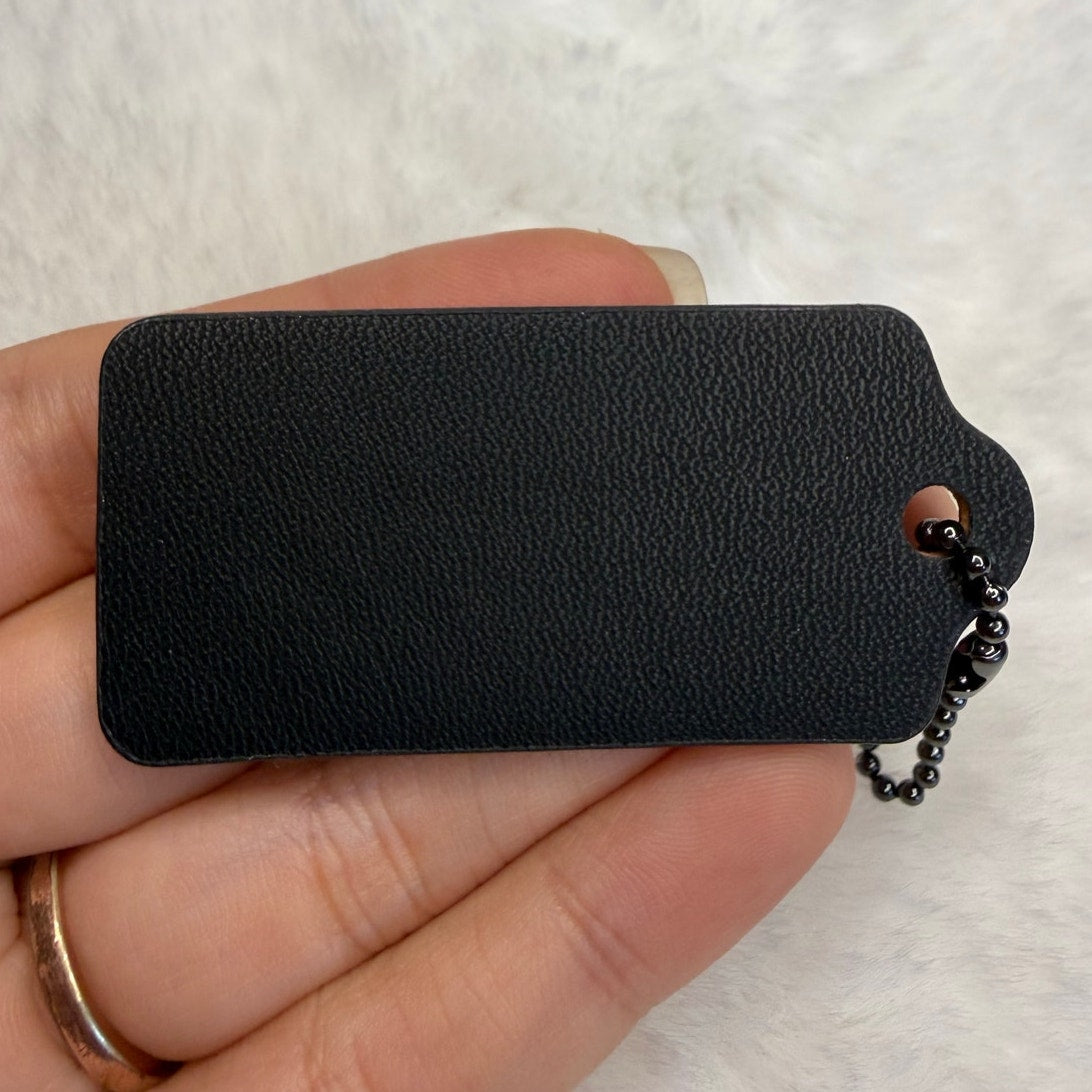2" COACH Black Fob Bag Charm Hang tag Hangtag