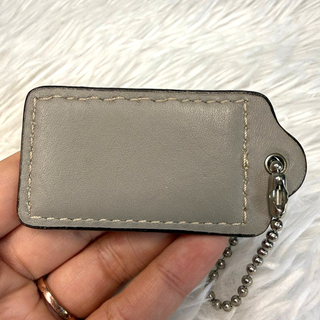 2.5" COACH Gray Fob Bag Charm Hang tag Hangtag