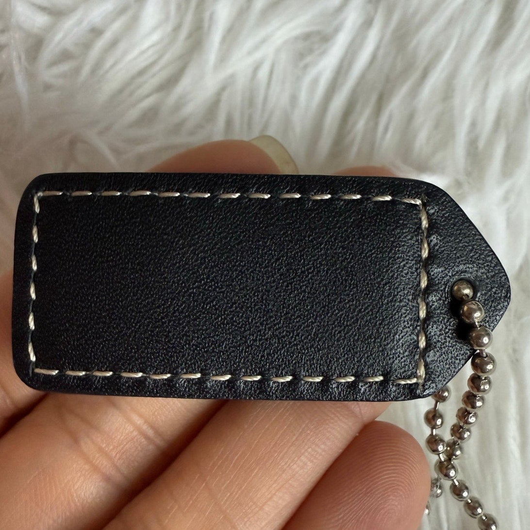 1.5" y2k COACH Black Fob Bag Charm Hang tag Hangtag