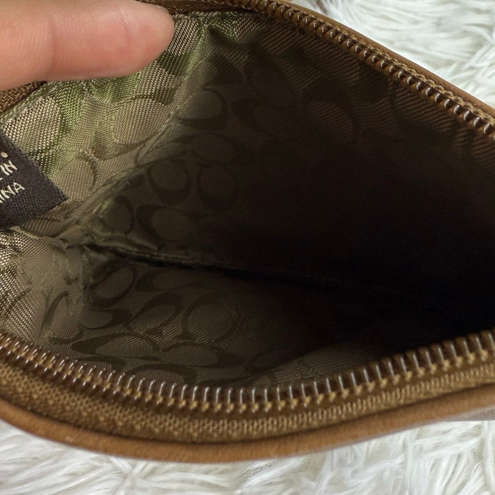 y2k COACH Leather Brown Wristlet