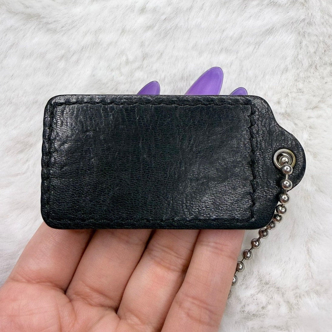 2.5" COACH Black Fob Bag Charm Hang tag Hangtag