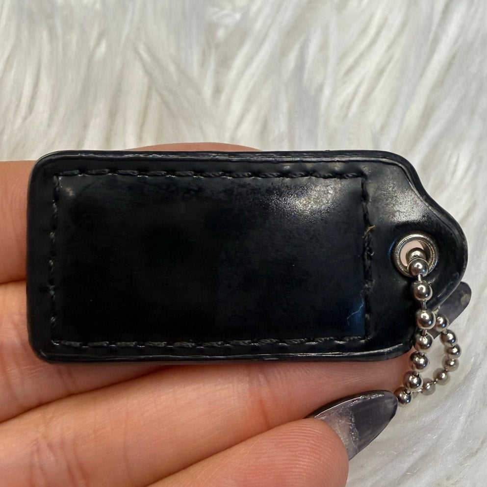 1.5" COACH Black Fob Bag Charm Hang tag Hangtag