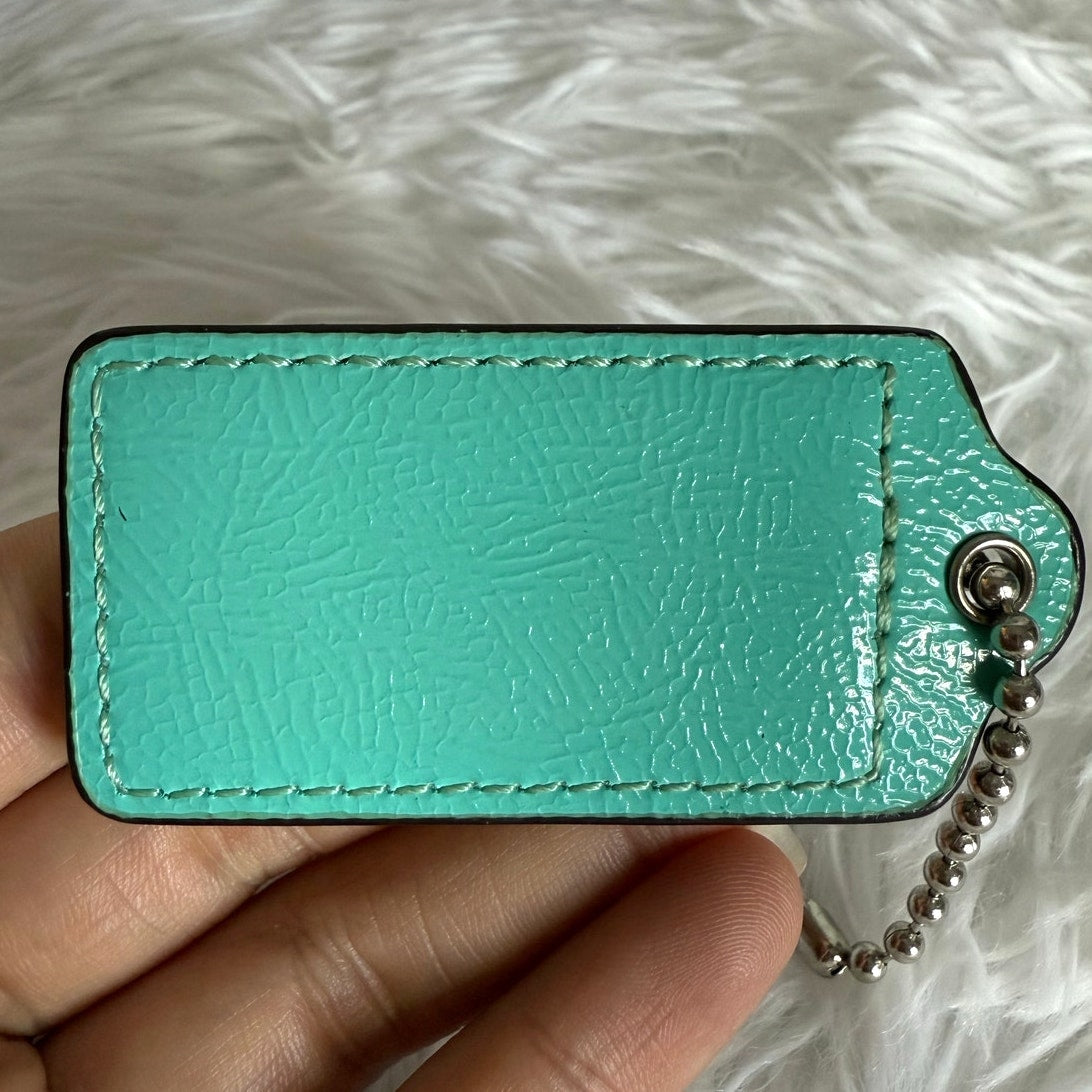 2.5" COACH Turquoise Fob Bag Charm Hang tag Hangtag