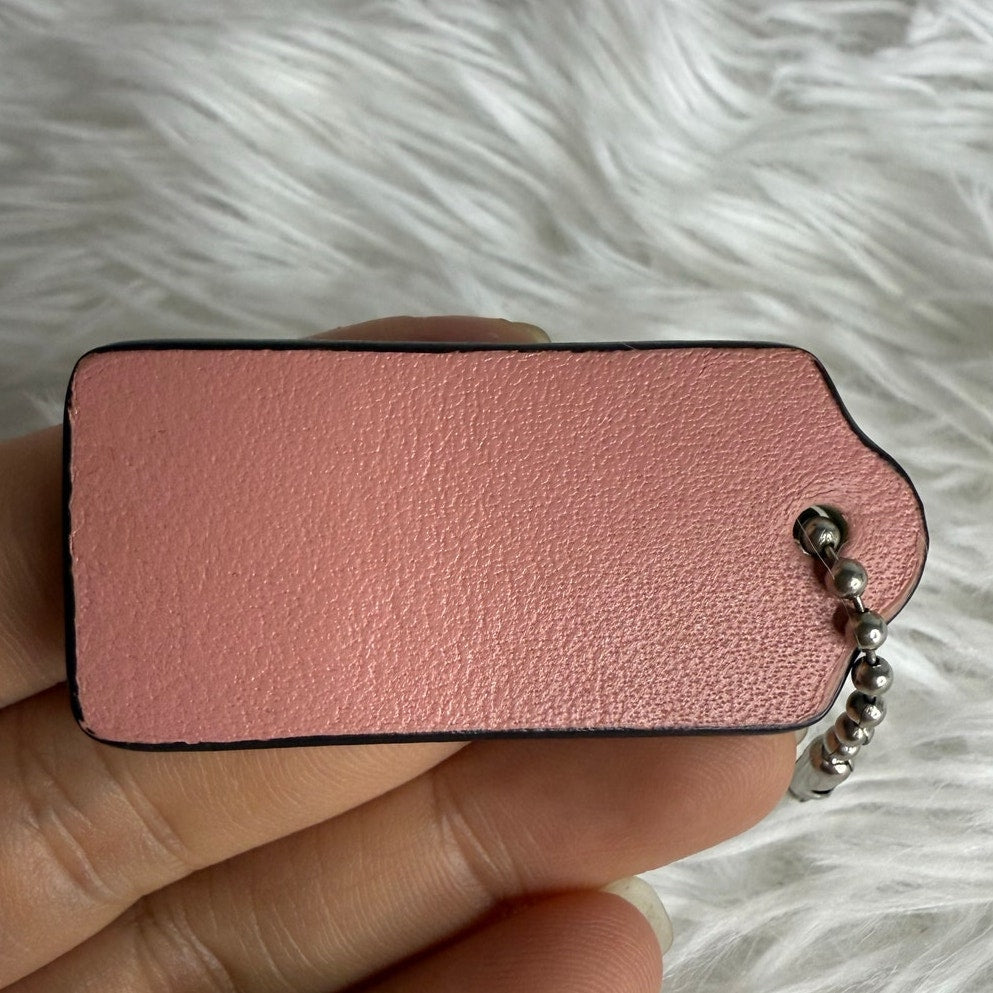 1.5" COACH Pink Fob Bag Charm Hang tag Hangtag