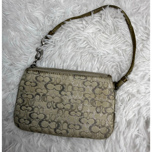 Coach Silver Signature Wristlet