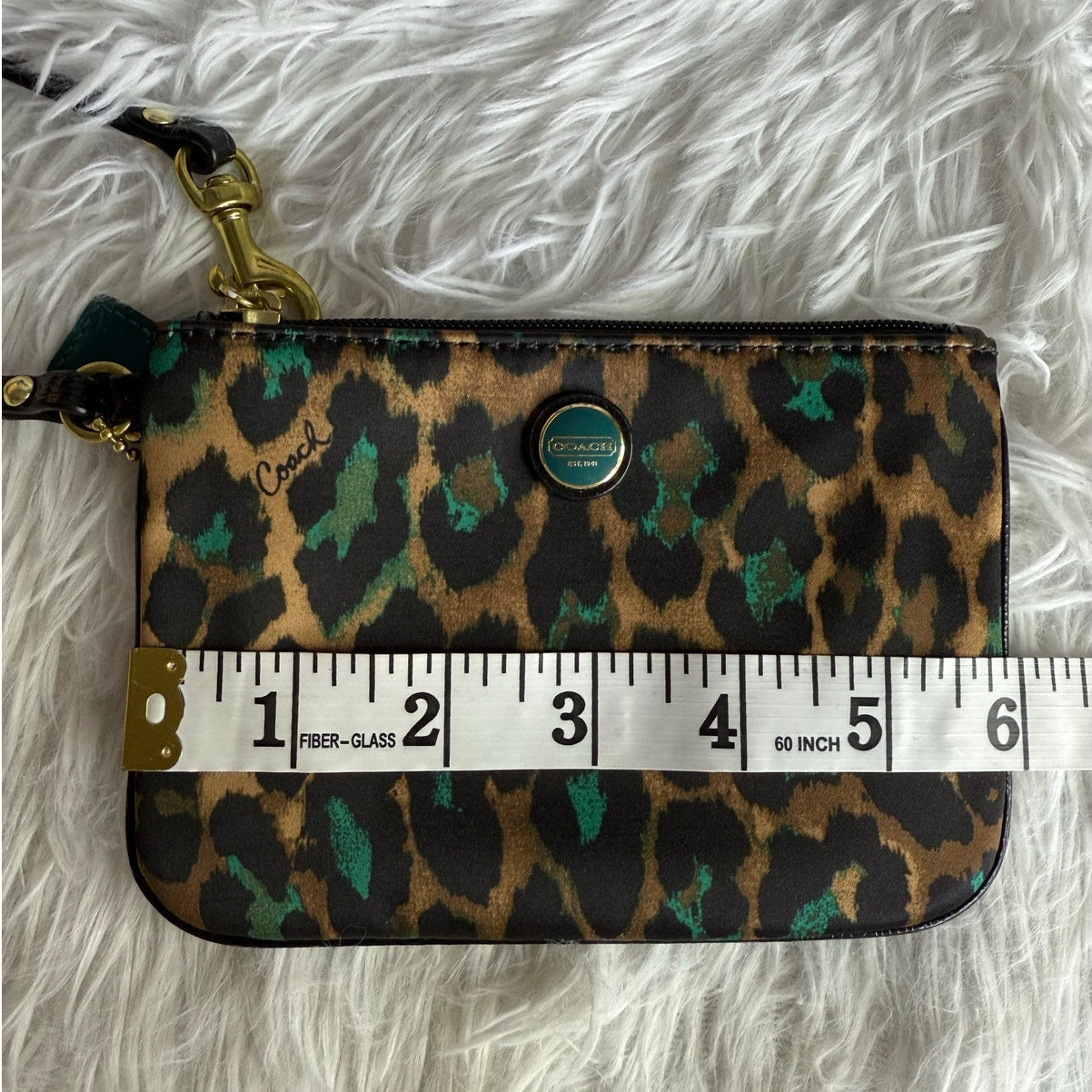COACH y2k Cheetah Print Poppy Wristlet