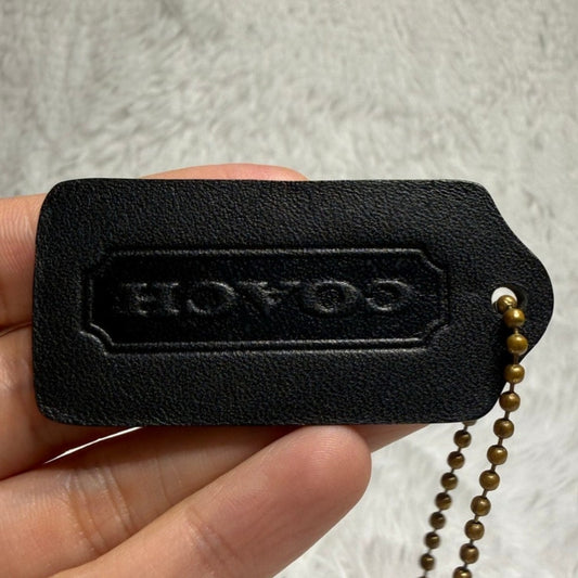 2" Vintage COACH Black Fob Bag Charm Hang tag Hangtag