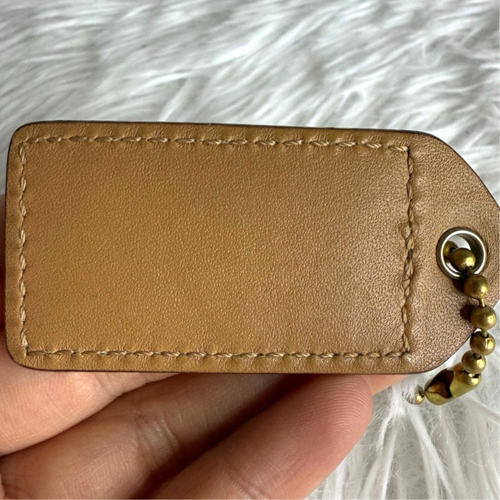 y2k COACH Tan Fob Bag Charm Hang tag Hangtag