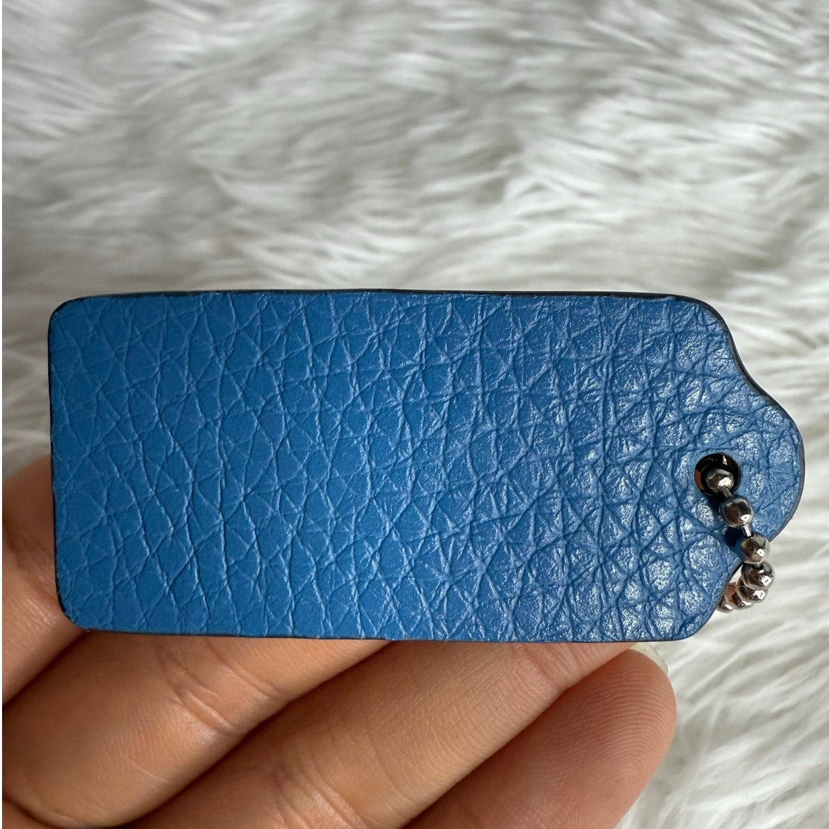 2" COACH Blue Fob Bag Charm Hang tag Hangtag