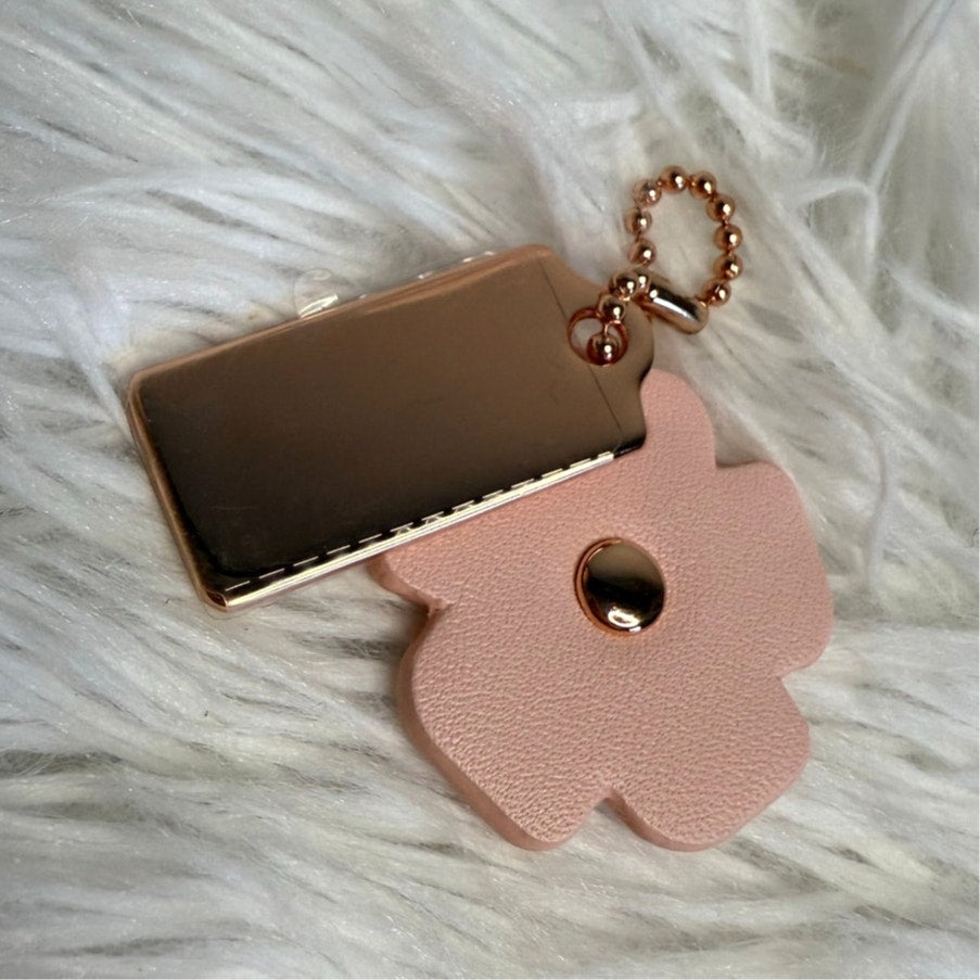 1" COACH Gold Tea Rose Flower Floral Bag Charm Hang Tag