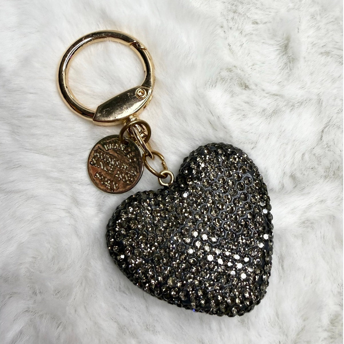 Fashion Rhinestone Heart Keychain Crystal Handbag Purse Bag charm