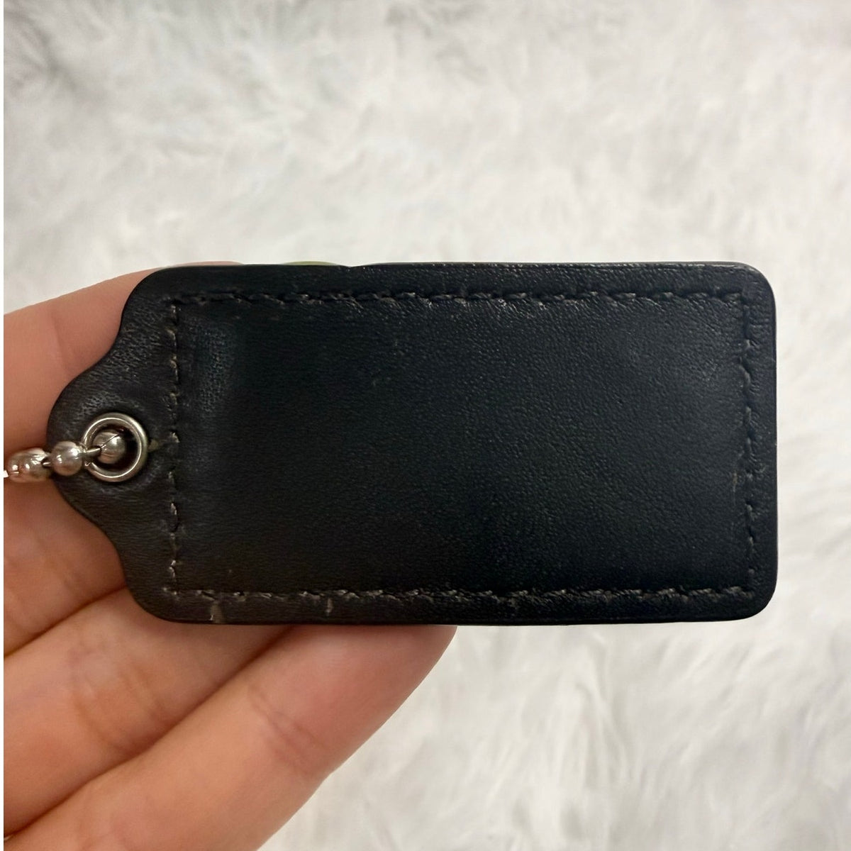 2" COACH Dark Brown Fob Bag Charm Hang tag Hangtag