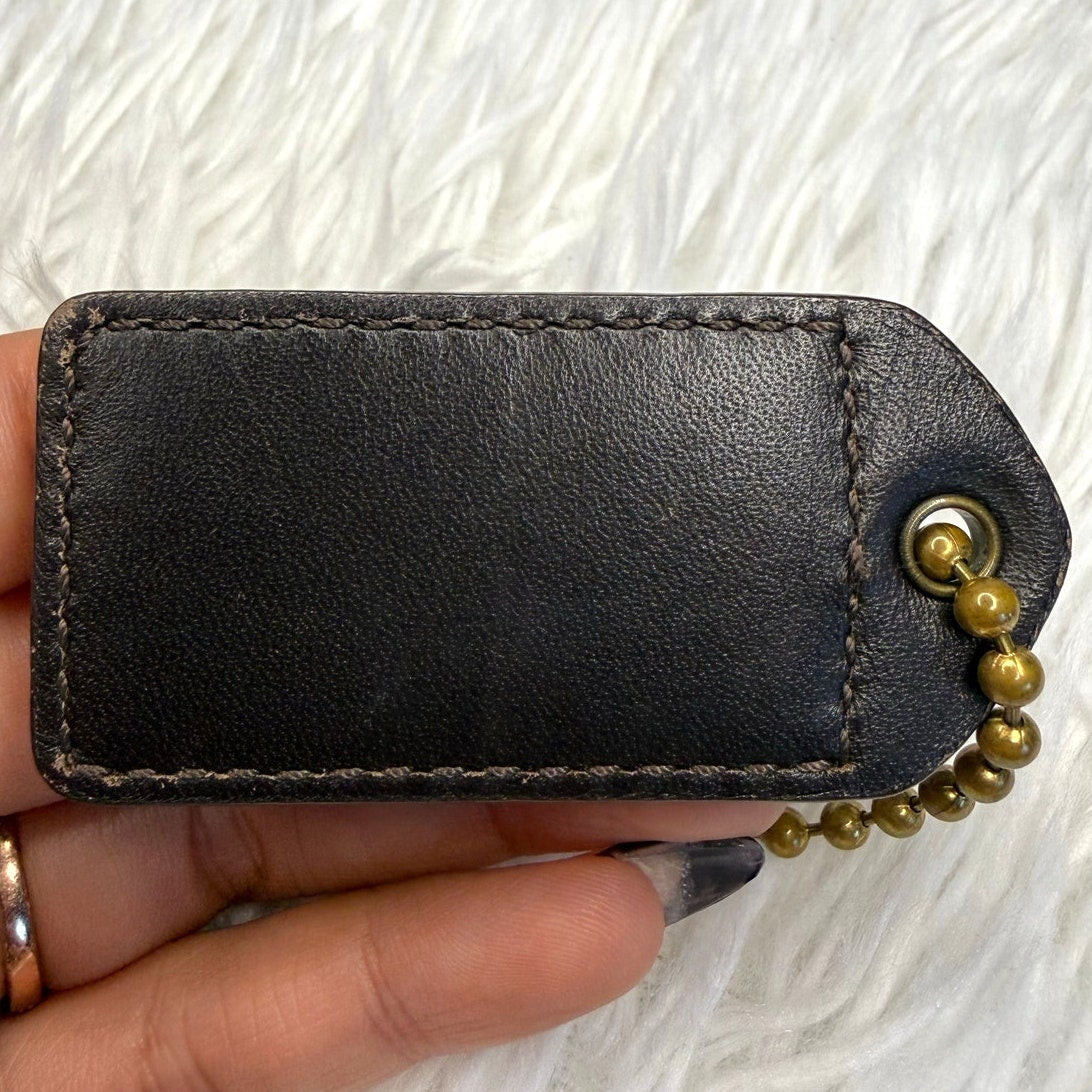 2" y2k COACH Vintage Brown Fob Bag Charm Hang tag Hangtag