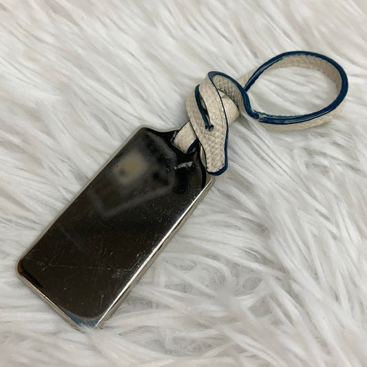 2" COACH White Silver Fob Bag Charm Hang tag Hangtag