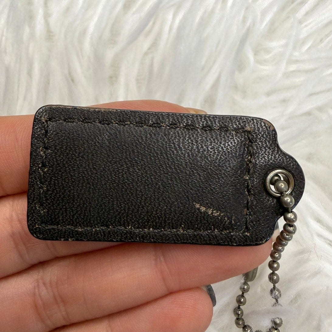 1.5" COACH Brown Fob Bag Charm Hang tag Hangtag